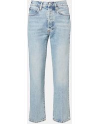 FRAME - The Vertical Crop High-Rise Straight Jeans - Lyst