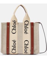 Chloé - Tote Woody Small aus Canvas - Lyst