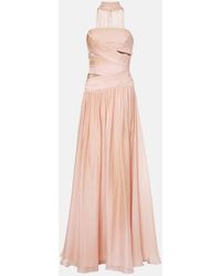 Elie Saab - Robe Longue En Soie - Lyst