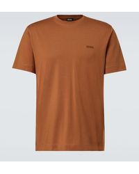 ZEGNA - Camiseta De Jersey De Algodon Con Logo - Lyst