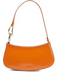 STAUD Ollie Leather Shoulder Bag - Orange