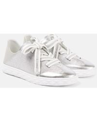 Jimmy Choo - Diamond Light Flex/F Leather-Trimmed Sneakers - Lyst