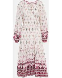 Isabel Marant - Fratela Printed Cotton Midi Dress - Lyst