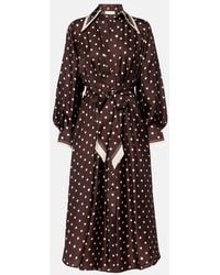 Zimmermann - Polka-Dot Belted Silk Shirt Dress - Lyst