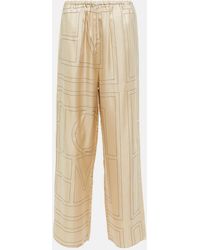 TOTEME - Silk Monogram Trousers - Lyst