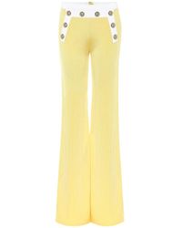 Balmain - High-Rise Knit Flared Pants - Lyst