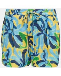 Marni - Printed Linen-Blend Shorts - Lyst