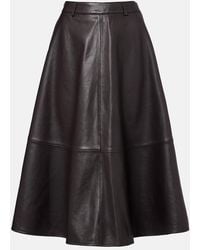 Frankie Shop - Savil Leather Midi Skirt - Lyst