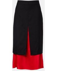 Rohe - Layered Wool Midi Skirt - Lyst