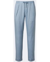 Ralph Lauren - Silk And Linen Straight Pants - Lyst