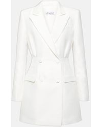 Self-Portrait - Double-Breasted Taffeta Blazer Dress - Lyst