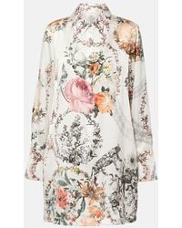 CAMILLA - Floral Silk Satin Shirt Dress - Lyst