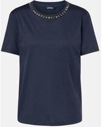 Max Mara - Bingo Embellished Cotton-Blend T-Shirt - Lyst