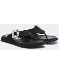 Roger Vivier - Slidy Viv' Embellished Thong Sandals - Lyst