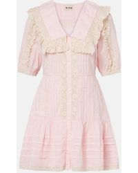 RIXO London - Dove Embroidered Cotton Voile Minidress - Lyst