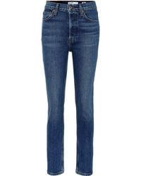 RE/DONE High-Rise Jeans Ankle Crop - Blau