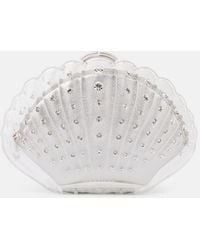 Aquazzura - Crystal Shell Embellished Clutch - Lyst