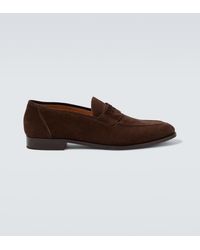 Loro Piana - Sergio Suede Penny Loafers - Lyst
