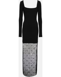 Givenchy - Vestido largo 4G de tul y punto fino - Lyst
