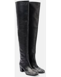 Alaïa - 60 Studded Leather Over-The-Knee Boots - Lyst