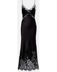 Rebecca Vallance - Tamera Lace-Trimmed Satin Slip Dress - Lyst