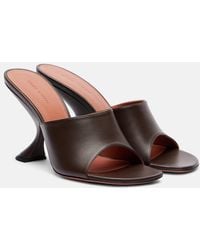 AMINA MUADDI - Leather Taylor Heeled Mules 90 - Lyst