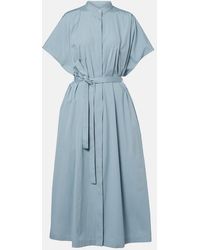 Jil Sander - Belted Cotton Poplin Shirt Dress - Lyst