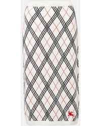 Burberry - Argyle Knitted Cotton Midi Skirt - Lyst