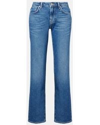 7 For All Mankind - Calie Mid-Rise Straight Jeans - Lyst