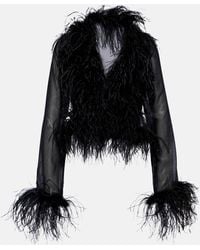 Oséree - Plumage Feather-trimmed Top - Lyst