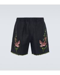 Bode - Short Rosefinch brode en lin - Lyst