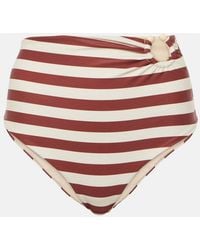 Johanna Ortiz - Striped High-Rise Bikini Bottoms - Lyst