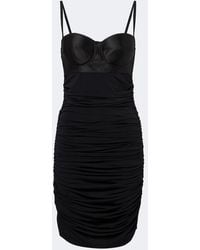 Dolce & Gabbana - Ruched Satin Minidress - Lyst
