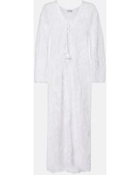 Juliet Dunn - Embroidered Sheer Cotton Kaftan - Lyst
