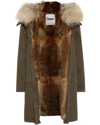 Yves Salomon Army Fur-trimmed Cotton Parka - Green