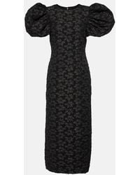 ROTATE BIRGER CHRISTENSEN - Jacquard-Midikleid mit 3D Blumenmuster - Lyst