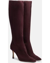Jimmy Choo - Stiefel Agathe 85 Aus Veloursleder - Lyst