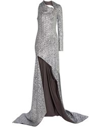 Monse One-Shoulder-Robe mit Pailletten - Mettallic