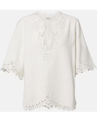Isabel Marant - Shana Embroidered Cotton Top - Lyst