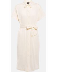 A.P.C. - Ribbed-knit Cotton Midi Dress - Lyst