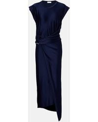 Rabanne - Draped Jersey Midi Dress - Lyst