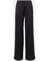 TOTEME - Pantalones Anchos De Saten De Tiro Alto - Lyst