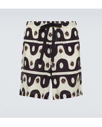 Commas - Printed Cotton And Silk Shorts - Lyst