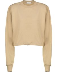 Frankie Shop Cropped Sweatshirt aus Baumwolle - Natur