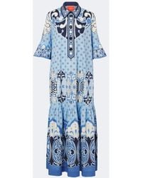 La DoubleJ - Artemis Printed Cotton Poplin Maxi Dress - Lyst