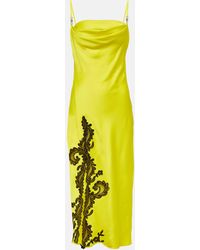 Versace - Barocco Lace-applique Slip Dress - Lyst