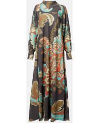 Etro - Printed Asymmetric Maxi Dress - Lyst