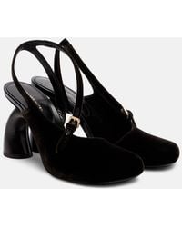 Dries Van Noten - 95 Velvet Slingback Pumps - Lyst