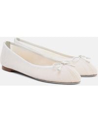 Aquazzura - Voile Leather-Trimmed Tulle Ballet Flats - Lyst