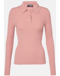 Dolce & Gabbana - Ribbed Wool Polo-Style Sweater - Lyst